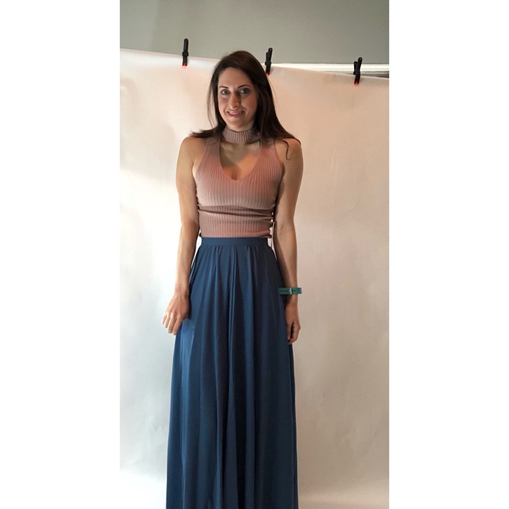 THE ESSENTIAL MAXI SKIRT - SLATE BLUE - NWT